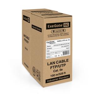 Кабель ExeGate UTP4-C5e-CCA-S26-IN-PVC-GY-100 UTP 4 пары кат.5e CCA, 0.41мм (26AWG), 100м, серый, PV