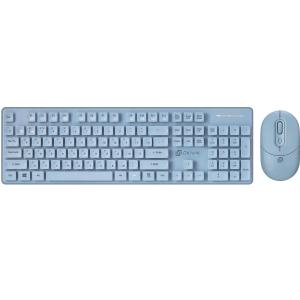 Беспроводная клавиатура и мышь Oklick S265W клав:голубой мышь:голубой USB Bluetooth/Радио Multimedia