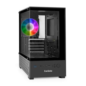 Корпус Minitower ExeGate i3 SEA-NPX700 (mATX, БП 700NPX, 2*USB+1*USB3.0, HD аудио, 1 RGB вент. 12см 