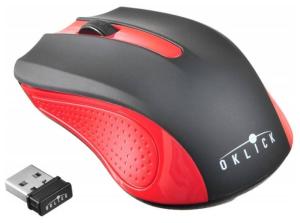 Мышка Oklick 485MW+ черный/красный оптическая (1200dpi) беспроводная USB (2but)