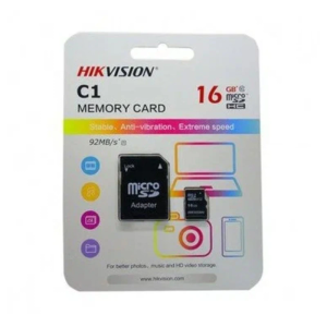 Карта памяти MicroSD 16Гб Hikvision HS-TF-C1(STD)/16G/Adapter + adapter HS-TF-C1(STD)/16G/ADAPTER