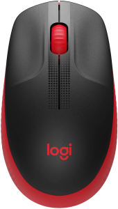 Беспроводная мышка Logitech M190 910-005908 черный/красный 1000dpi полноразмерная