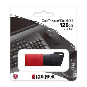Флешка USB 128Гб Kingston DTXM/128GB DataTraveler Exodia M USB 3.2 Gen1, black + red