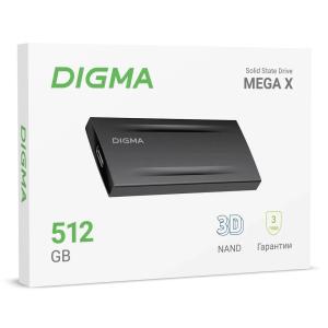Внешний накопитель SSD 512Гб Digma DGSM8512G2MGG USB3.2 MEGA X 1.8" темно-серый