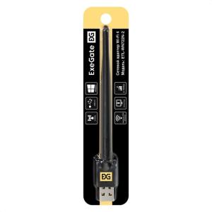 Сетевой адаптер Wi-Fi 4 ExeGate ETL-WN722N-2 (Беспроводной USB адаптер, Wi-Fi N (b/g/n), чипсет Real