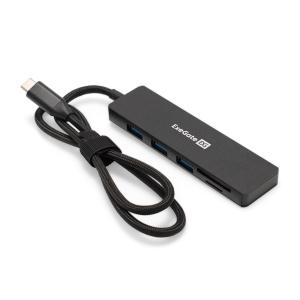 Док-станция с картридером 4-в-1 ExeGate DUB-2213C/CR (кабель-адаптер USB Type-C --> 2xUSB2.0+ 1xUSB3