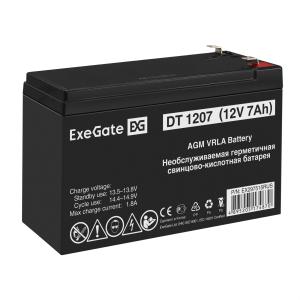 Аккумулятор 12V/7Ah ExeGate DT 1207-F2 EX297515RUS клеммы F2 