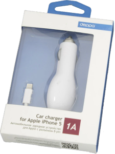 Автомобильное зарядное устройство универсальное для iPhone 5/5S/5C (8pin) Deppa 22125