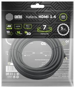 Кабель соединительный HDMI-HDMI 7м Cactus CS-HDMI.1.4-7