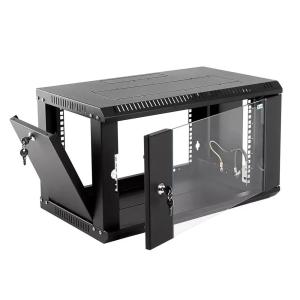 Шкаф настенный ЦМО ШРН-Эконом (ШРН-Э-6.350.1-9005) 6U 600x350мм пер.дв.стал.лист 85кг черный 300мм 1