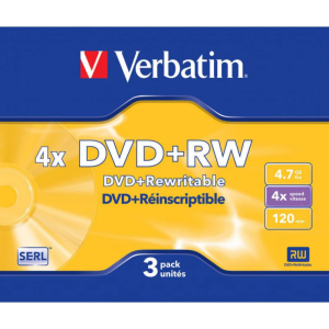 Диск DVD+RW 4.7Gb  4х Verbatim slim 43636 1шт