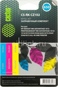 Заправочный набор Cactus CS-RK-CC656 цветной (3x30мл) HP OfficeJet - 4500/J4580/J4660/J4680