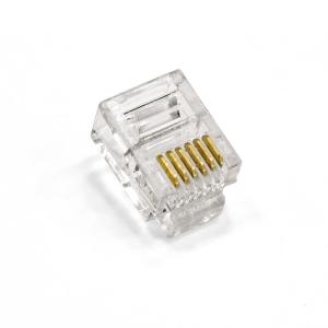Коннектор ExeGate PL12-6P6C-100 RJ-12 телефонный разъем (6P6C), золотое напыление (100шт)