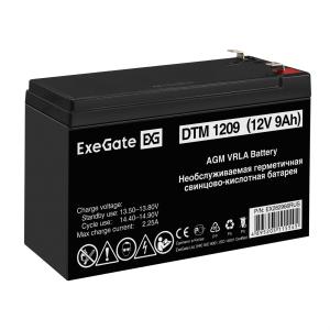 Аккумулятор 12V/9Ah, ExeGate DTM 1209-F2 клеммы F2 EX282966RUS