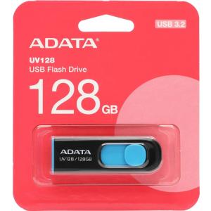Память флеш 128Гб A-Data DashDrive UV128 AUV128-128G-RBE USB3.0 черный/синий