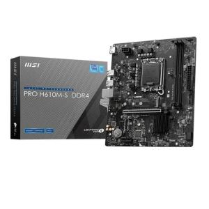Материнская плата MSI PRO H610M-S DDR4 H610, LGA1700, 2*DDR4, 1*PCIEx16, 1*PCIEx1, 1*M.2, 2*USB3.2Ge