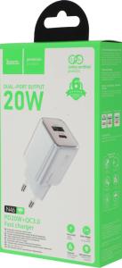 Зарядное устройство Hoco N46 Glorious 20W 3A белый (PD+QC+AFC) USB-A+Type-C универсальное