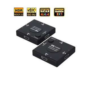 Переключатель HDMI Switch 3in - 1out  с выбором сигнала от трех устройств) компактный поддержка 4K 
