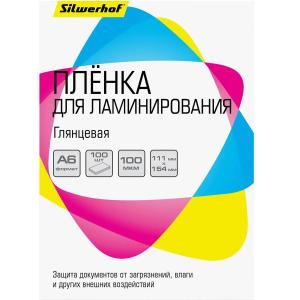 Пленка A6 100мкм 100л 111х154 для ламинатора Silwerhof 