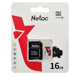 Карта памяти MicroSD 16Гб Netac NT02P500ECO-016G-R P500 Eco + adapter