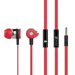 Наушники с микрофоном Оклик HS-S-210 красный, проводные 1.2м, вставные разъем 3,5мм