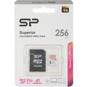 Карта памяти MicroSD 256Гб Silicon Power SP256GBSTXDV3V1HSP 256Gb High Endurance V30 A1 + adapter
