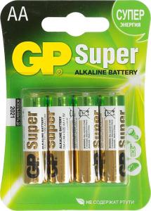 Батарейка GP 15A Super Alkaline AA (4шт)