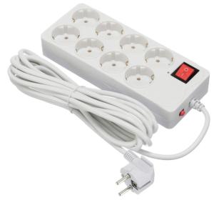 Сетевой фильтр Buro 800SH-5-W 5м (8 розеток) белый (коробка)
