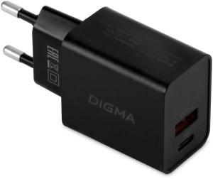 Зарядное устройство Digma DGW2D 20W 3A+1A (PD+QC) USB-C/USB-A универсальное белый (DGW2D0F110WH)