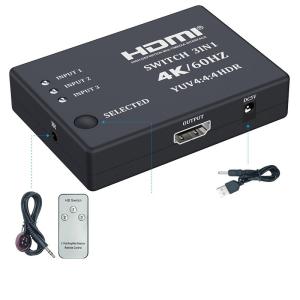 Переключатель HDMI Switch 3in - 1out (с выбором сигнала от трех устройств) c ПДУ поддержка 4K 60Hz 