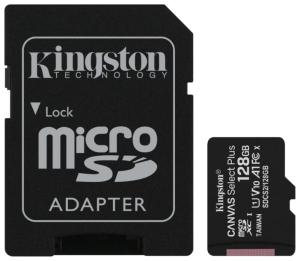 Карта памяти MicroSD 128Гб Kingston SDCS2/128GB Canvas Select Plus + adapter