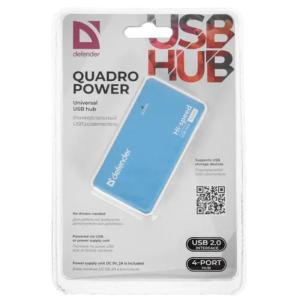 USB разветвитель Defender QUADRO POWER 4 портовый HUB 2.0 активный