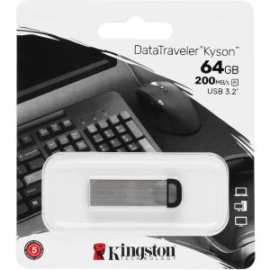 Память флеш 64Гб Kingston DataTraveler Kyson DTKN/64GB USB3.2 серебристый/черный