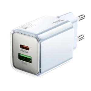 Зарядное устройство Hoco N46 Glorious 20W 3A синий (PD+QC+AFC) USB-A+Type-C универсальное 