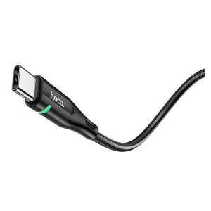 кабель hoco u93 shadow type-c usb (m)-usb type-c (m) 1.2м черный коробка до 3a