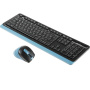 беспроводная клавиатура и мышь a4tech fstyler fg1035 черный/синий usb