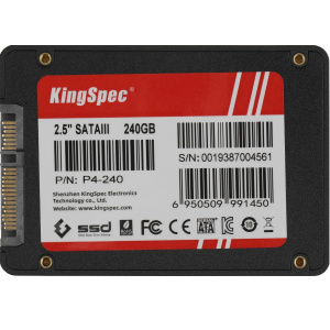 накопитель ssd 240гб kingspec p4-240 sata-iii 2.5"