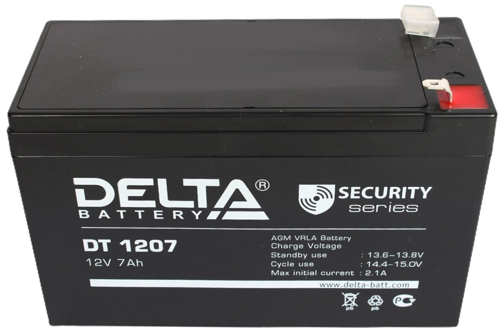 аккумулятор 12v/7ah, delta dt 1207 (151 х 94 х 65  мм)