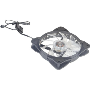 кулер оклик og-cf120rgb2-bk rgb 120х120x25 черный 3-pin 4-pin (molex) ret