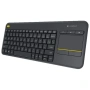 клавиатура беспроводная  logitech wireless touch keyboard k400 plus dark 920-007147