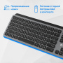 клавиатура беспроводная oklick k859w серый/черный usb slim multimedia (2002136)