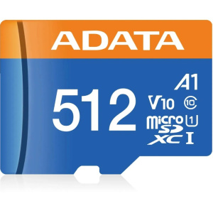 карта памяти microsd 512гб a-data ausdx512guicl10a1-ra1 premier pro + adapter