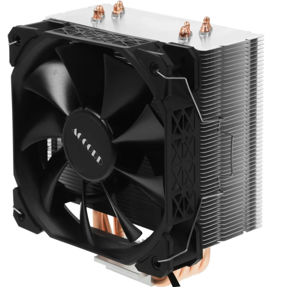 кулер accord acc-4p12 soc-am5/am4/1200/1700/1851 серебристый/черный 4-pin 37db al+cu 180w 565gr