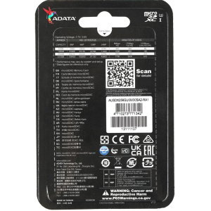 карта памяти microsd 256гб a-data ausdx256gui3v30sa2-ra1 premier pro + adapter