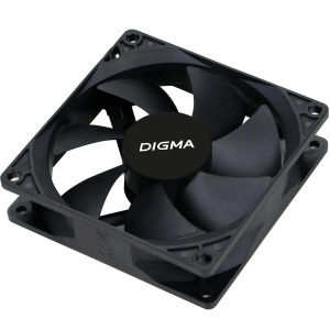 вентилятор digma dfan-90 90x90x25 черный 3-pin 4-pin (molex)23db 82gr ret