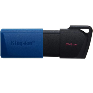 память флеш 64гб kingston datatraveler exodia m dtxm/64gb usb3.0 черный/синий