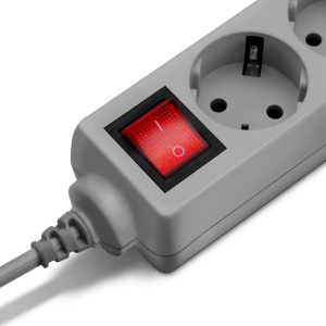 сетевой фильтр buro 300sl-1-g 3 розетки серый (пакет пэ) 1м