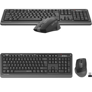 беспроводная клавиатура и мышь a4tech fstyler fgs1035q черный/серый бесшумная usb