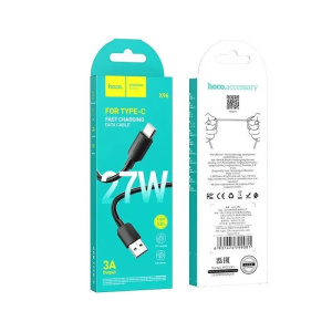 кабель hoco x96 hyper 27w type-c usb (m)-usb type-c (m) 1м черный коробка до 3a до 27w*