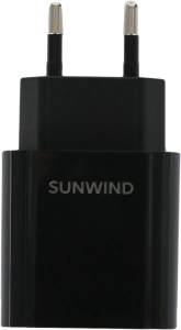 зарядное устройство sunwind swwa2 20w 3a (pd) usb-c черный (swwa2h0100bk)